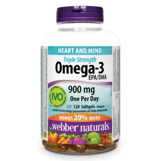 Webber Naturals - Triple Strength Omega 3 (900 mg EPA/DHA), 120 Softgels