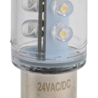 Lampada LED per torrette RS PRO, lunghezza 42 mm, Ø 20mm, 24 V c.a./c.c., 6 chip LED da 750mcd, luce bianca, lampada da