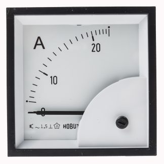 Amperometro analogico da pannello HOBUT, max 0/25A Direct Connected, c.a., foro L 72mm x H 72mm, Classe 1.5