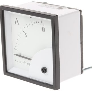 Amperometro analogico da pannello HOBUT, max 0/10A Direct Connected, c.a., foro L 72mm x H 72mm, Classe 1.5