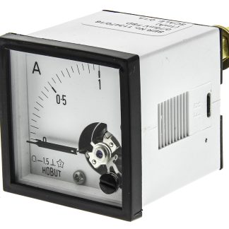 Amperometro analogico da pannello HOBUT, max 0/1A For Shunt 75mV, c.c., foro L 48mm x H 48mm, Classe 1.5