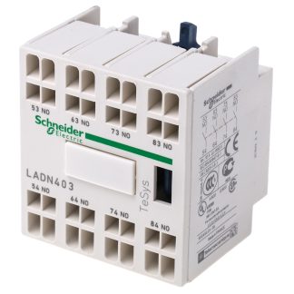 Blocco di contatti ausiliari Schneider Electric, 4 contatti, 4 N/A, montaggio a innesto, serie LADN
