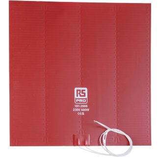 Tappetino riscaldante in silicone RS PRO, 230 V c.a., 500 W, 254 x 254mm, +180°C