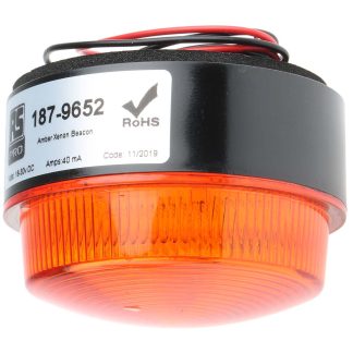 Segnalatore Lampeggiante RS PRO, Xeno, Ambra, 18 → 30 V c.c.