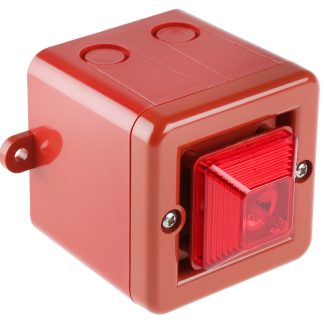 Segnalatore acustico e luminoso e2s serie SON4, Rosso, 24 V c.c., 104dB a 1 m, IP66
