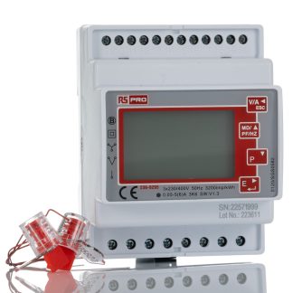 Contatore di energia RS PRO, 1-3 fasi, display LCD retroilluminato a 8 cifre
