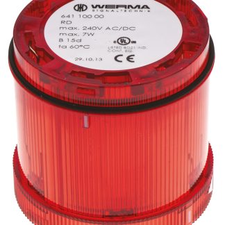 Segnalatore Werma, Rosso, 12 → 230 V c.a./c.c., Ø base 70mm, h 65mm