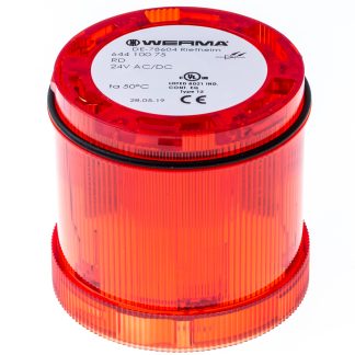 Segnalatore Werma, Rosso, 24 V, Ø base 70mm, h 66mm