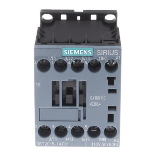 Contattore Siemens, serie Size S00, 3RT2, 3 poli, 3 NA, 7 A, 3 kW, bobina 110 V c.a.