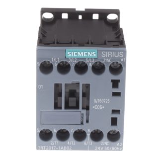 Contattore Siemens, serie Size S00, 3RT2, 3 poli, 3 NA, 12 A, 5,5 kW, bobina 24 V c.a.