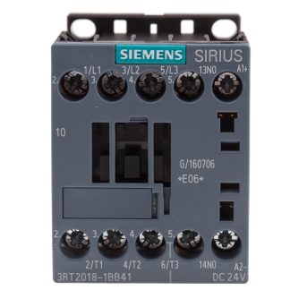 Contattore Siemens, serie Size S00, 3RT2, 3 poli, 3NO, 16 A, 7,5 kW, bobina 24 V dc