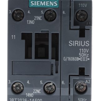Contattore Siemens, serie Size S0, 3RT2, 3 poli, 3 NA, 25 A, 11 kW, bobina 110 V c.a.