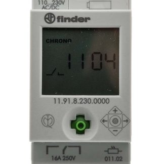 Pulsante temporizzatore Finder, SPDT + uscita ausiliaria, 110 → 230 V, 1 canale