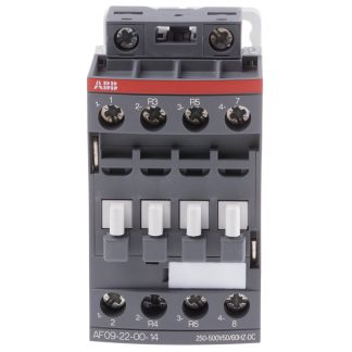 Contattore ABB, serie AF, 4 poli, 2 NO + 2 NC, 25 A, 4 kW, bobina 250 →500 V ca/cc