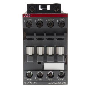 Relè contattore ABB, serie NF, 4 poli, 3NO + 1NC, 6 A, bobina 20 → 60 V c.c., 24 → 60 V c.a.
