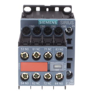 Relè contattore Siemens, serie 3RH2, 6NO + 2NC, 10 A, bobina 24 V c.c.