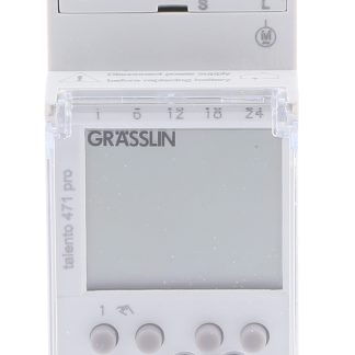 Temporizzatore per guida DIN Grasslin, 24 V c.a./c.c., 110→ 230 V c.a., 1 canale, Ore,Minuti, Digitale