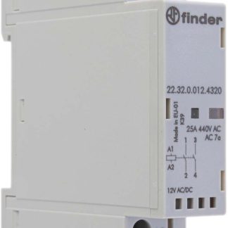Contattore Finder, serie 22, 2 poli, 2NO, 25 A, 2,2 W, bobina 12V c.a./c.c.