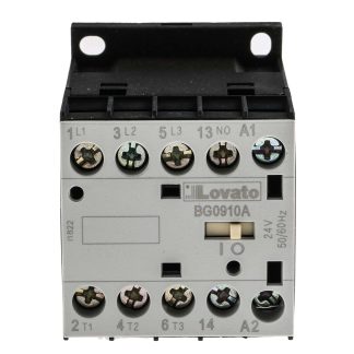 Contattore Lovato, serie BG, 3 poli, 3NO + 1NO, 9 A, 4 kW, bobina 24 V c.a.