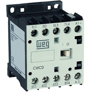 Contattore WEG, serie CWC, 4 poli, 4NO, 9 A, 22 kW, bobina 24 V c.c.