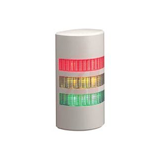 Torretta di segnalazione Patlite, 24 V ca/cc, LED, 3 elementi, lenti Trasparente