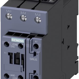 Contattore Siemens, serie Size S2, 3RT2, 3 poli, 1 NO + 1 NC, 90 A, 37 kW, bobina 110 V c.a.