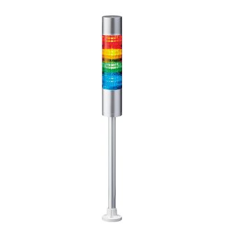 Torretta di segnalazione Patlite, 24 V c.c., LED, 4 elementi, lenti A colori, con Cicalino