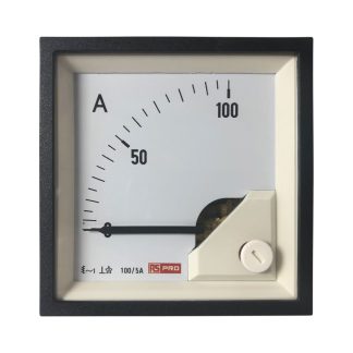 Amperometro analogico da pannello RS PRO, max 100 (Scle) A, 100/5 (CT) A, 5 (Input) A, c.a., foro L 68mm x H 68mm, 1%