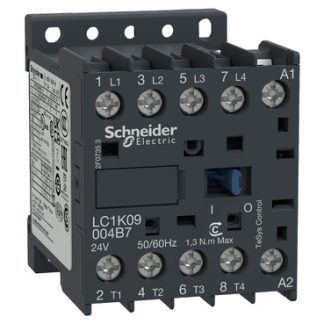 Contattore Schneider Electric, serie LC1K, 4 poli, 4 NA, 20 A, bobina 220 V c.a.
