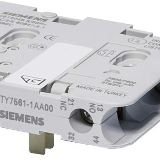 Blocco interruttore ausiliario Siemens, 2 contatti, 1 N/C + 1 N/A, montaggio a innesto, serie 3TY7