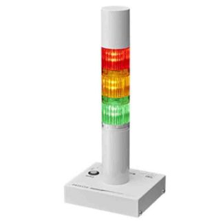 Torretta di segnalazione Patlite, 24 V c.c., LED, 3 elementi, lenti Trasparente, con Cicalino