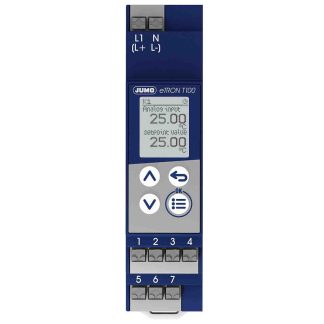 Regolatore di temperatura On/Off Jumo eTRON T100, 230 V, 90 x 22.5 x 62mm, 1 uscita Relè 10 A commutazione
