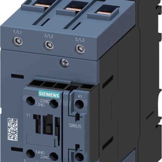 Contattore Siemens, serie Size S3, 3RT2, 3 poli, 1 NO + 1 NC, 115 A, 55 kW, bobina 20 → 33 V c.a./c.c.