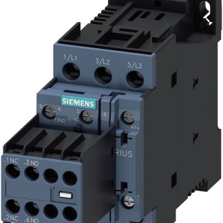 Contattore Reversibile Siemens, serie Size S0, 3RT2, 3 poli, 2 NO + 2 NC, 9 A, 40 kW, bobina 24 V c.c.