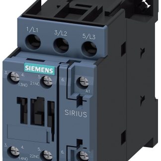Contattore Reversibile Siemens, serie Size S0, 3RT2, 3 poli, 1 NO + 1 NC, 17 A, 7,5 kW, bobina 42 V c.a.