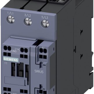 Contattore Reversibile Siemens, serie Size S2, 3RT2, 3 poli, 1 NO + 1 NC, 51 A, 22 kW, bobina 24 V c.c.
