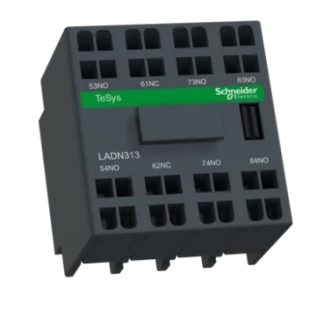 Blocco di contatti ausiliari Schneider Electric, 3 contatti, 3NO + 1NC, montaggio frontale, serie LADN