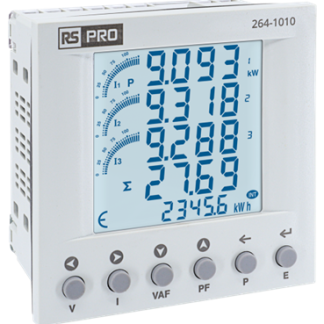 Contatore di energia RS PRO, 3 fasi, display LCD a 8 cifre