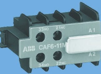 Contatto ausiliario ABB, 2 contatti, 1 N/C + 1 N/A, montaggio frontale, serie B6