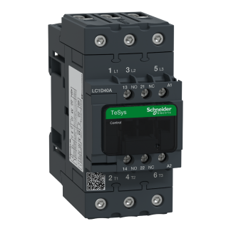 Contattore Schneider Electric, serie LC1D, 3 poli, 3 N/A, 40 A, 18,5 kW, bobina 400 V c.a.
