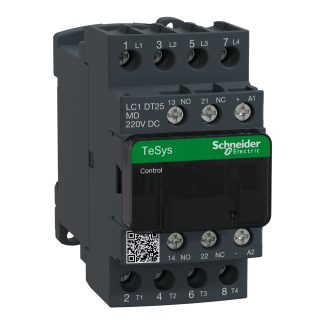 Contattore Schneider Electric, serie LC1D, 4 poli, 4 NA, 25 A, bobina 220 V c.c.
