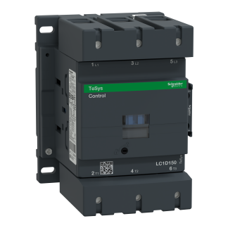 Contattore Schneider Electric, serie LC1D, 3 poli, 3 NA, 150 A, 100 kW, bobina 110 V c.a.
