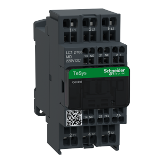 Contattore Schneider Electric, serie LC1D, 3 poli, 3 NO, 25 A, 7,5 kW, bobina 230 V c.c.
