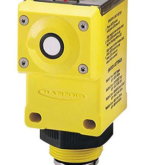 Sensore di prossimità a parallelepipedo Banner, rilevamento 1,4 m, 15 → 24 V c.c.