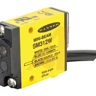 Sensore fotoelettrico Rettangolare Banner, a diffusione, rilevamento 130 mm, uscita NPN/PNP