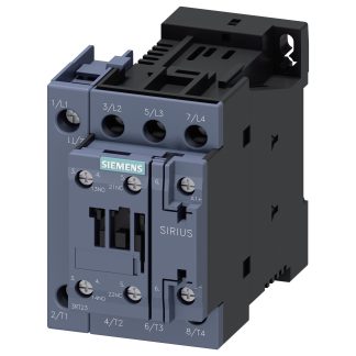 Contattore Siemens, serie Size S0, 3RT23, 4 poli, 4 NA, 35 A, 7,5 kW, bobina 24 V c.c.