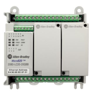 CPU PLC Allen Bradley Micro820, ingressi: 12, uscite: 8, 20 I/O, 24 V c.c.