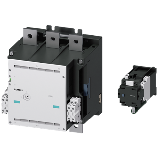 Contattore Siemens, serie 3TF6, 3 poli, 3NC + 3NO, 630 A, 335 kW, bobina 230 V CC