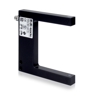 Sensore fotoelettrico a forcella Di-Soric, a fibra ottica, rilevamento 60 mm, uscita NPN, PNP