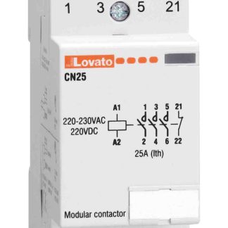Contattore Lovato, 4 poli, 4 NA, 25 A, bobina 24 V ca/cc